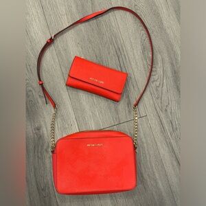 Michael Kors Crossbody Purse and Trifold Wallet